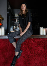 Load image into Gallery viewer, Afends Womens Shelby Alice - Hemp Check Wide Leg Pant - Gunmetal