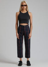 Load image into Gallery viewer, Afends Womens Shelby Conspiracy - Check High Waist Wide Leg Pant - Midnight
