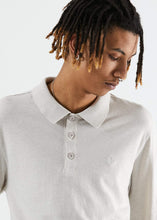 Load image into Gallery viewer, Afends Mens Loophole - Hemp Polo Long Sleeve Tee - Moonbeam
