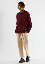Load image into Gallery viewer, Afends Mens Boonie - Hemp Knitted Crew Neck - Port
