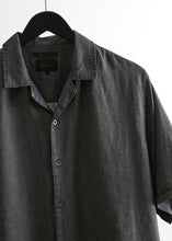 Load image into Gallery viewer, Afends Mens Mota - Hemp Cuban Short Sleeve Shirt - Stone Black
