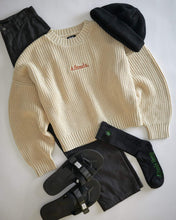 Load image into Gallery viewer, Afends Womens Doherty - Knit Crew - Off White
