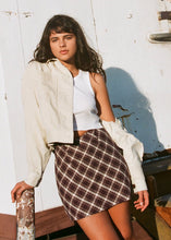 Load image into Gallery viewer, Afends Womens Mariah - Hemp Check Bias Cut Skirt - Mulberry Check
