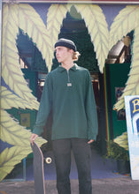 Load image into Gallery viewer, Afends Mens Meninga - Hemp Half Zip Long Sleeve Polo Tee - Forest
