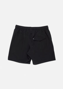 Afends Mens Baywatch - Black Metal Elastic Waist Boardshort