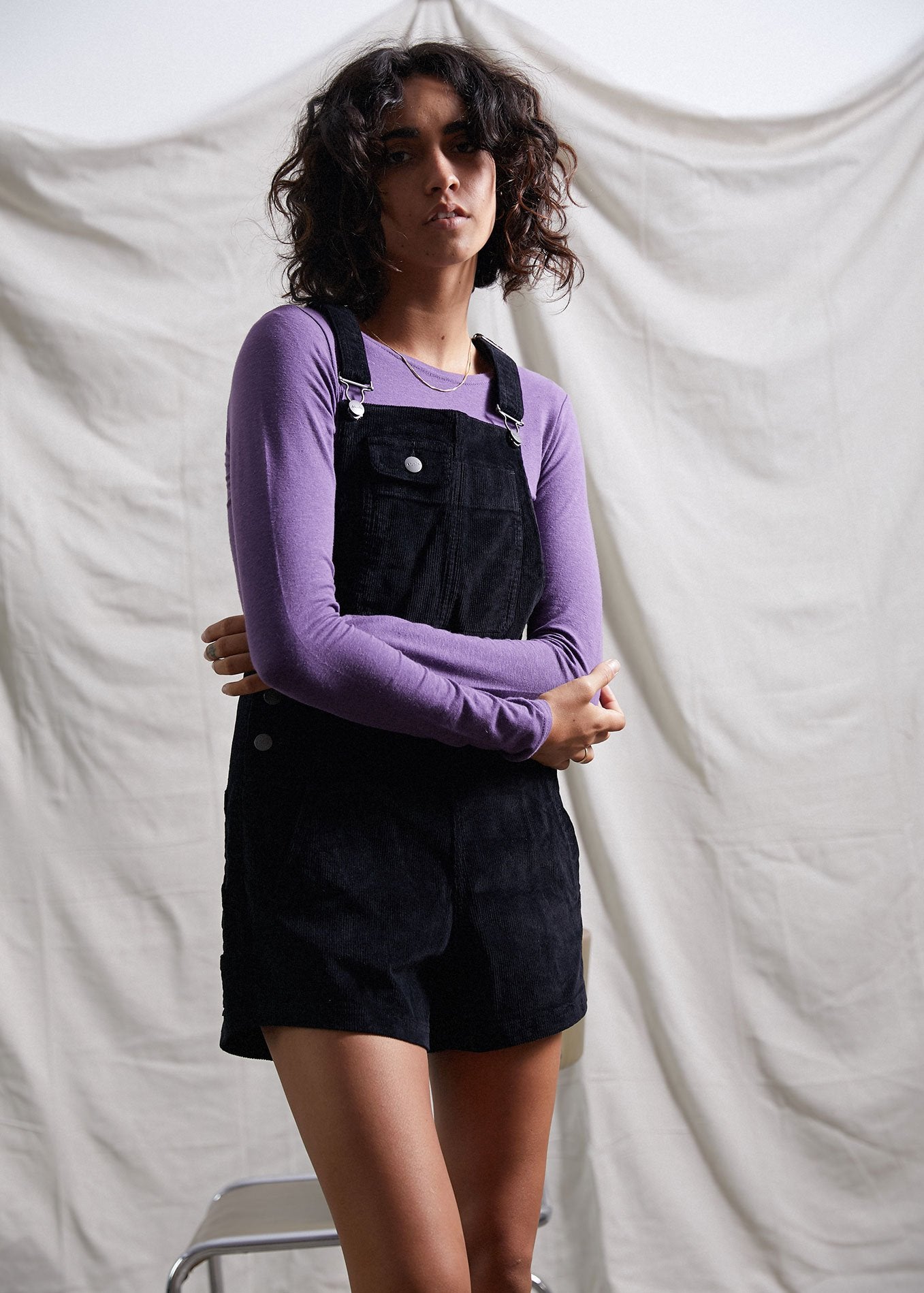 【THE MOZZ】Seudyu corduroy overalls No Boundaries Juniors Cuffed Corduroy Overalls - Walmart.com