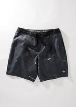 Load image into Gallery viewer, Afends Mens Kettleish - Hemp Fixed Waist Boardshort - Black
