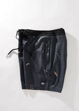 Load image into Gallery viewer, Afends Mens Kettleish - Hemp Fixed Waist Boardshort - Black
