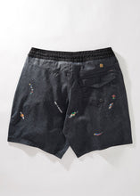 Load image into Gallery viewer, Afends Mens Kettleish - Hemp Fixed Waist Boardshort - Black
